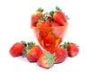 A cup of sweet red strawberry`s with lot`s of friend`s Royalty Free Stock Photo