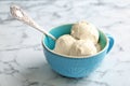 Cup with tasty vanilla ice cream Royalty Free Stock Photo