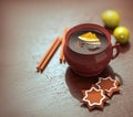 Cup of tea with anise and lemon