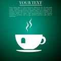 Cup with tea bag icon isolated on green background Royalty Free Stock Photo