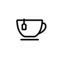Cup with tea bag icon. Symbol of tea drinking in office and at work