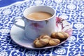Cup of tea and biscuit. Royalty Free Stock Photo