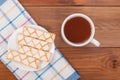 Cup of tea biscuits in a plate Royalty Free Stock Photo