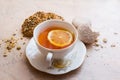 A cup of tea with biscuits Royalty Free Stock Photo
