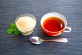 Cup of tea and brown sugar Royalty Free Stock Photo