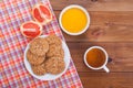 Cup of tea and citrus honey cookies