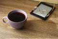 Cup, Books, E-Reader and Glasses Royalty Free Stock Photo