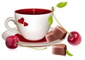 Cup Of Tea (coffee) Heart-shaped Chocolates And Ri