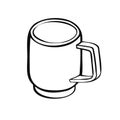 cup with tea or coffee side view. hand drawn vector Royalty Free Stock Photo