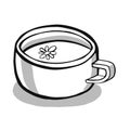 cup with tea or coffee side view. hand drawn vector Royalty Free Stock Photo