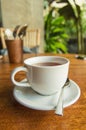 Cup of tea coffee time morning afternoon break with green background Royalty Free Stock Photo