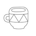 Cup with tea or coffee. Vector icon in doodle style. Mug of hot drink. Sign for coffee shop and web-design Royalty Free Stock Photo