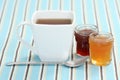 Cup of tea with confiture Royalty Free Stock Photo