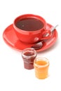 Cup of tea with confiture Royalty Free Stock Photo