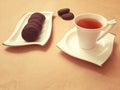 Cup of tea and cookies Royalty Free Stock Photo