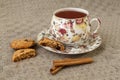 Cup of tea with cookies Royalty Free Stock Photo