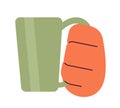 Cup of tea drinking cartoon character hand illustration