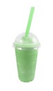 A cup of beverage green tre frappe Royalty Free Stock Photo