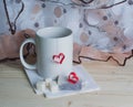 Cup of tea with heart shape Royalty Free Stock Photo