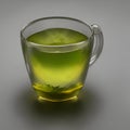 A cup of tea isolated on dark background. Health drink green tea in a glass cup Royalty Free Stock Photo