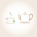 Cup of tea and a kettle Royalty Free Stock Photo