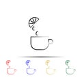 Cup of tea lemon multi color style icon. Simple thin line, outline vector of tea icons for ui and ux, website or mobile