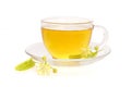 Cup of tea with linden flowers