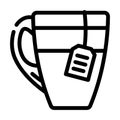 cup tea line icon vector illustration black Royalty Free Stock Photo