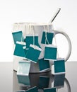 Cup of tea with many teabags Royalty Free Stock Photo
