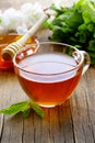 Cup of tea with mint and honey Royalty Free Stock Photo