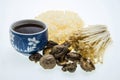 Cup of tea and mushroom varieties