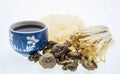 Cup of tea and mushroom varieties