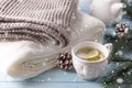 A cup of tea for the new year. Royalty Free Stock Photo