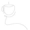 Cup of tea one line drawing. Vector Royalty Free Stock Photo