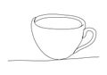 Cup of tea, one line drawing vector illustration Royalty Free Stock Photo