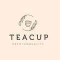 cup of tea premium line art logo vector symbol illustration design Royalty Free Stock Photo