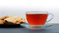 Cup of tea and puff pastry Royalty Free Stock Photo