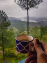 A cup of Tea on a rainy day in the mountain velly