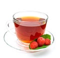 Cup of tea with raspberry isolated Royalty Free Stock Photo