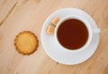 Cup of tea, sugar and biscuits Royalty Free Stock Photo