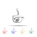 Cup tea, sugar, lemon multi color style icon. Simple thin line, outline vector of tea icons for ui and ux, website or mobile