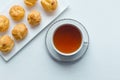 Cup of tea and sweet pastries Royalty Free Stock Photo