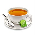 Cup of tea with tea bag Royalty Free Stock Photo