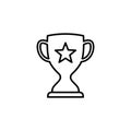 Cup trophy line icon vector isolated on white background