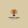 Cup or trophy logo or sign for champion prize cup Royalty Free Stock Photo