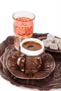 Cup of Turkish Coffee and Delights Royalty Free Stock Photo