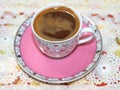 A Cup of Turkish Coffee on Lace Royalty Free Stock Photo