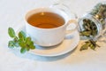 Warm herbal tea on a winter day