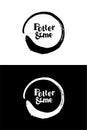 Black circle calligraphy ink logo. The trail from mugs. Royalty Free Stock Photo