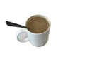 A cup of white coffee over white background Royalty Free Stock Photo